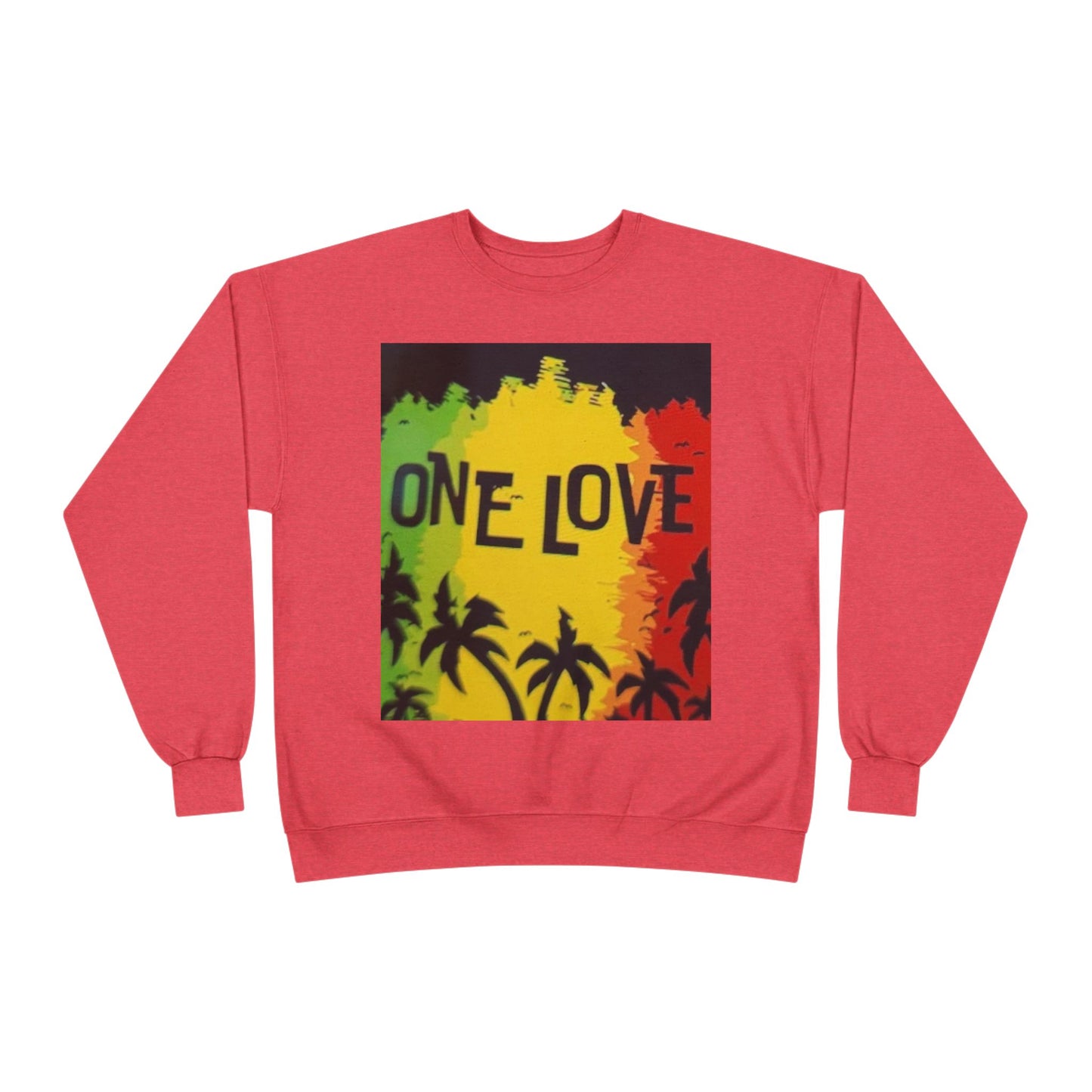 ONE LOVE Unisex Sweatshirt - Eco-Friendly Cozy Crewneck for Love and Unity