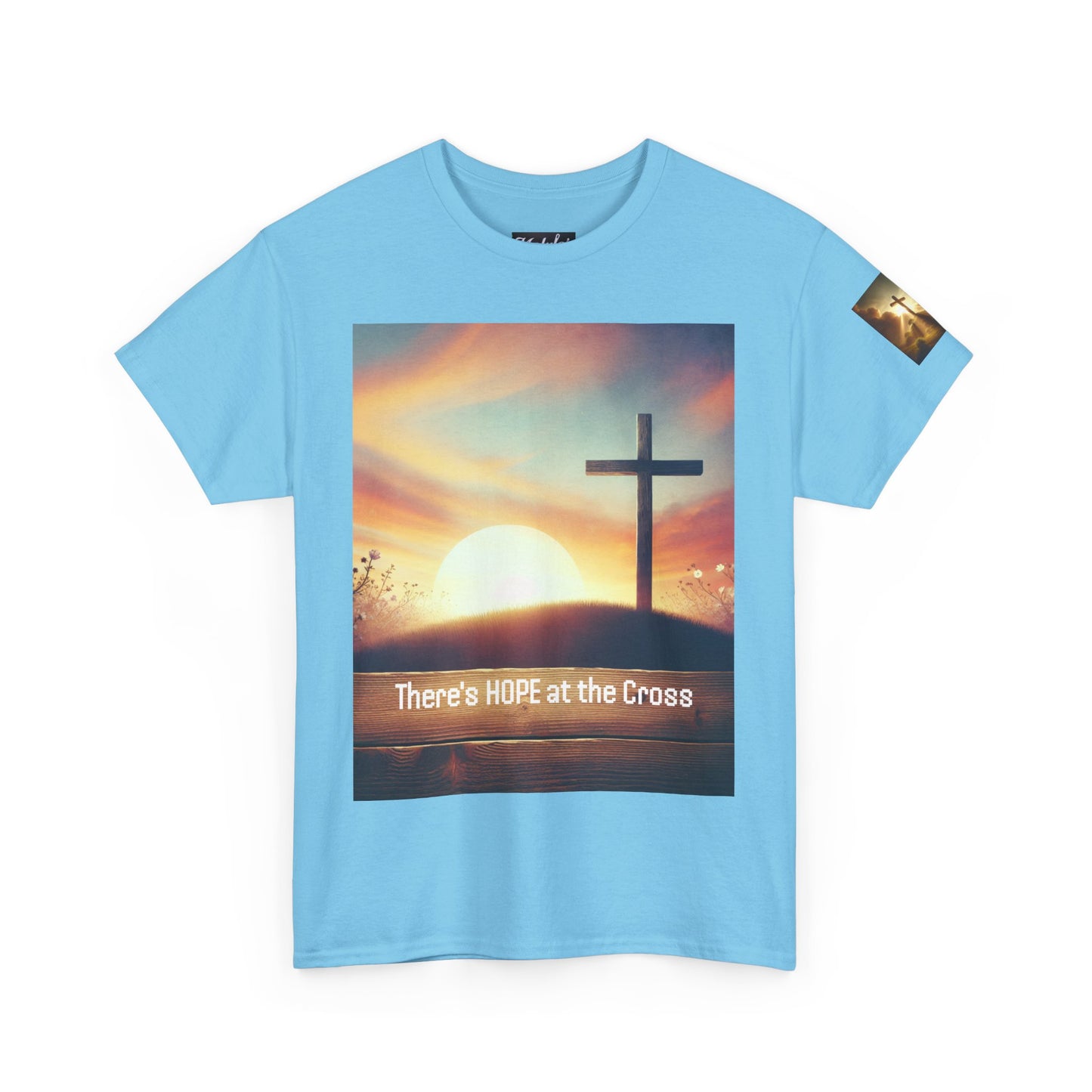 Sunset Hope Unisex Heavy Cotton Tee - Positive Inspirational Tshirt for Daily Wear, Church Gatherings, Casual Outings, Easter, Christmas -