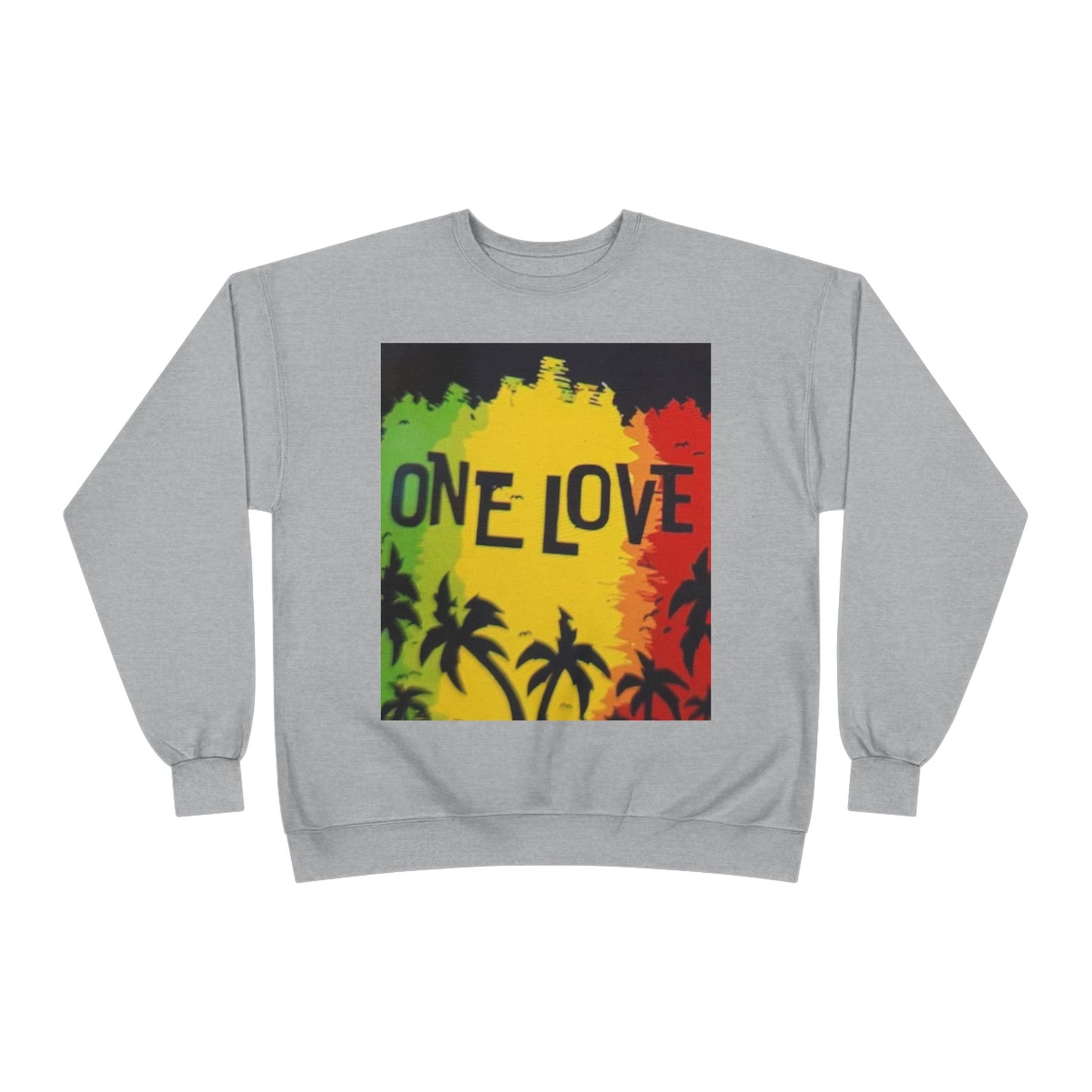ONE LOVE Unisex Sweatshirt - Eco-Friendly Cozy Crewneck for Love and Unity