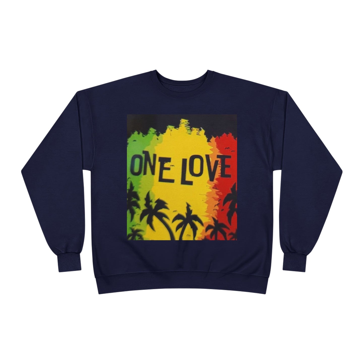 ONE LOVE Unisex Sweatshirt - Eco-Friendly Cozy Crewneck for Love and Unity