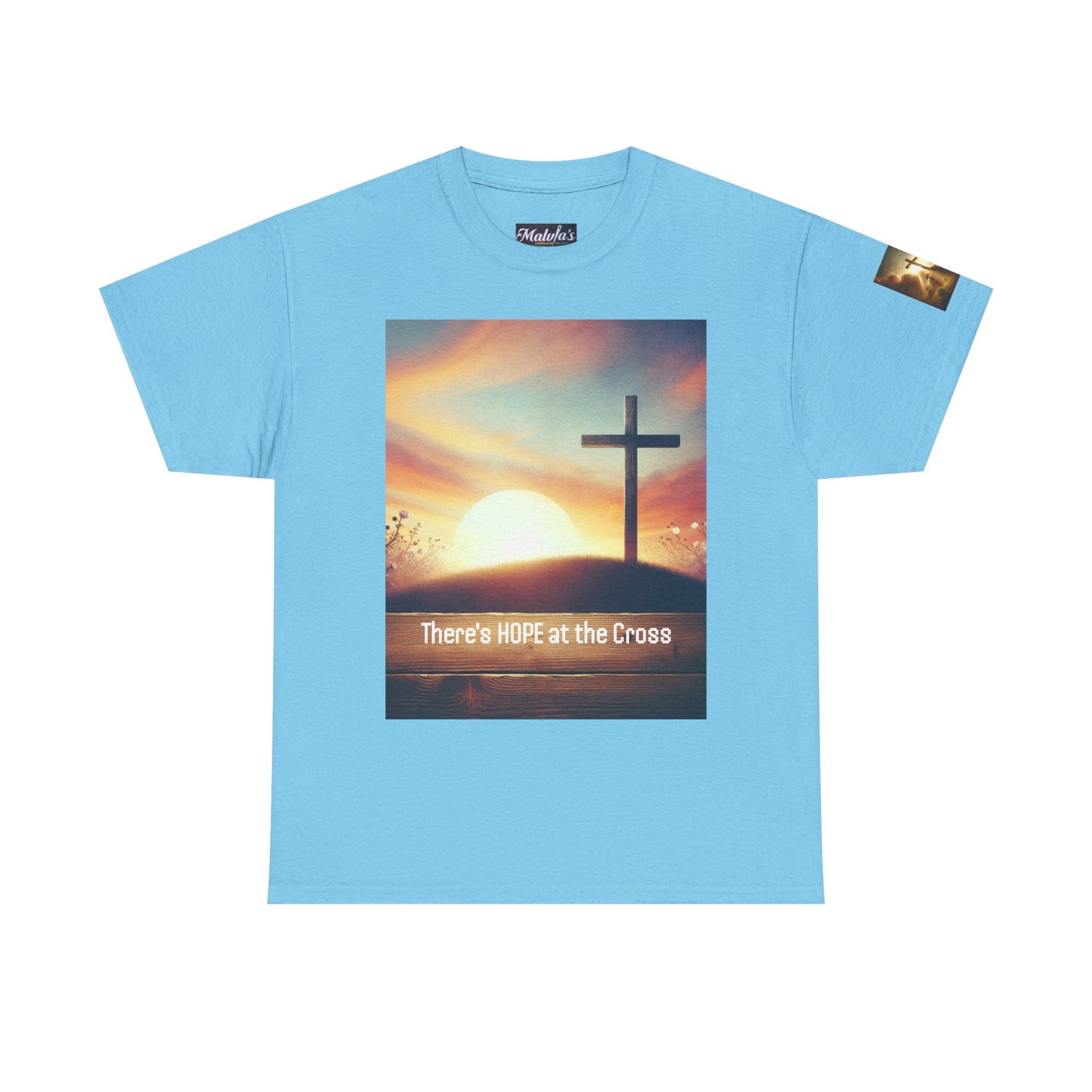 Sunset Hope Unisex Heavy Cotton Tee - Positive Inspirational Tshirt for Daily Wear, Church Gatherings, Casual Outings, Easter, Christmas -