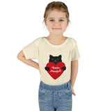 Baby Bodysuit – Black Cat Holding Heart “You’re Purrfect” Infant Onesie (Valentine’s/Newborn Gift)