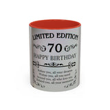 Mug - Celebrating 70th Birthday Happy Birthday Adventure Design