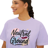 Neutral Ground Boxy Tee — Women's Cropped Graphic Shirt
