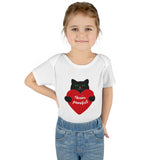Baby Bodysuit – Black Cat Holding Heart “You’re Purrfect” Infant Onesie (Valentine’s/Newborn Gift)