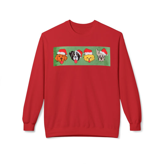 Holiday Festive Dog Design Crewneck Sweatshirt - Unisex Christmas Apparel