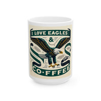 Eagle Lover's Ceramic Mug, 11oz, 15oz, Gift for Birdwatchers, Coffee Enthusiasts, Nature Lovers, Unique Home Decor