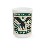 Eagle Lover's Ceramic Mug, 11oz, 15oz, Gift for Birdwatchers, Coffee Enthusiasts, Nature Lovers, Unique Home Decor