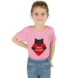 Baby Bodysuit – Black Cat Holding Heart “You’re Purrfect” Infant Onesie (Valentine’s/Newborn Gift)