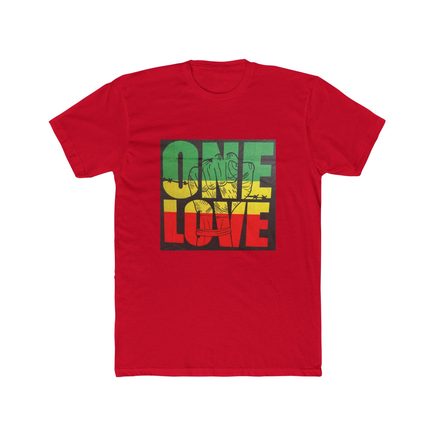 Cotton Crew Tee - ONE LOVE Unisex Shirt with High Quality Print