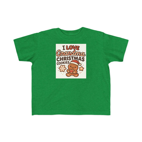 I Love Grandma Christmas Cookies Toddler Tee | Gingerbread Holiday Shirt