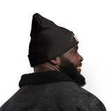 I Love Football Embroidered Knit Beanie — Football Fan Winter Hat