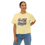 Neutral Ground Boxy Tee — Women's Cropped Graphic Shirt