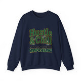 Hustle & Chill Crewneck Sweatshirt — Campus Streetwear Graphic Pullover