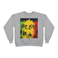 ONE LOVE Unisex Sweatshirt - Eco-Friendly Cozy Crewneck for Love and Unity