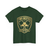 Two Besties Pickleball Badge Tee — Matching Friends Pickleball Shirt