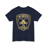 Two Besties Pickleball Badge Tee — Matching Friends Pickleball Shirt