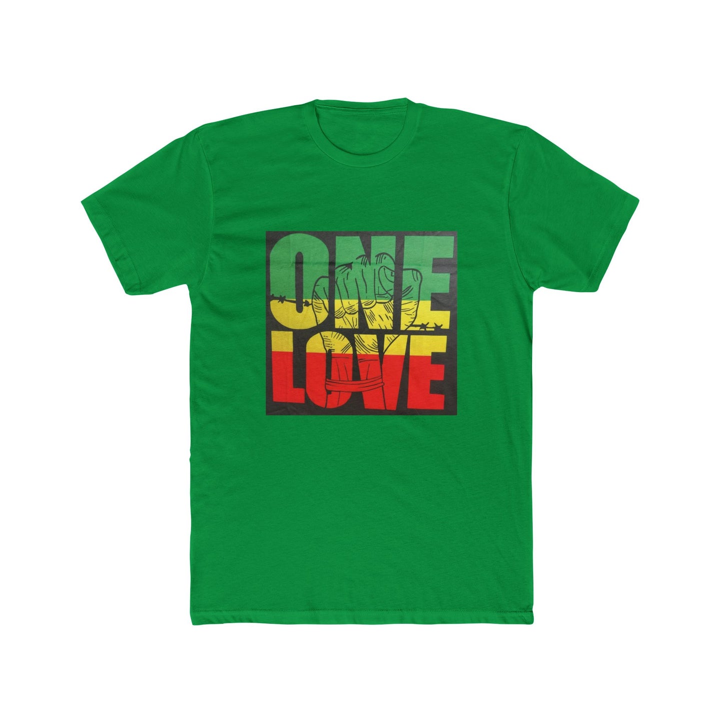 Cotton Crew Tee - ONE LOVE Unisex Shirt with High Quality Print