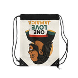 One Love Jamaica Drawstring Bag — Reggae Rasta Backpack with Dreadlocks Portrait