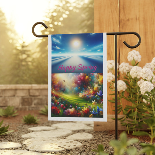 Vibrant Garden Decorative Flag - Colorful Floral and Sky Design for Home & Garden