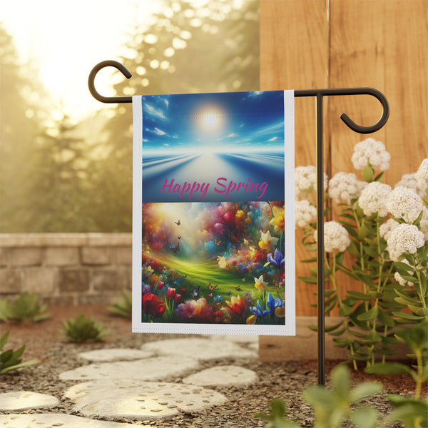 Vibrant Garden Decorative Flag - Colorful Floral and Sky Design for Home & Garden