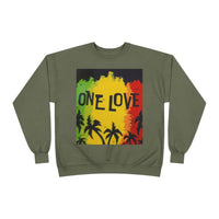 ONE LOVE Unisex Sweatshirt - Eco-Friendly Cozy Crewneck for Love and Unity