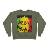ONE LOVE Unisex Sweatshirt - Eco-Friendly Cozy Crewneck for Love and Unity