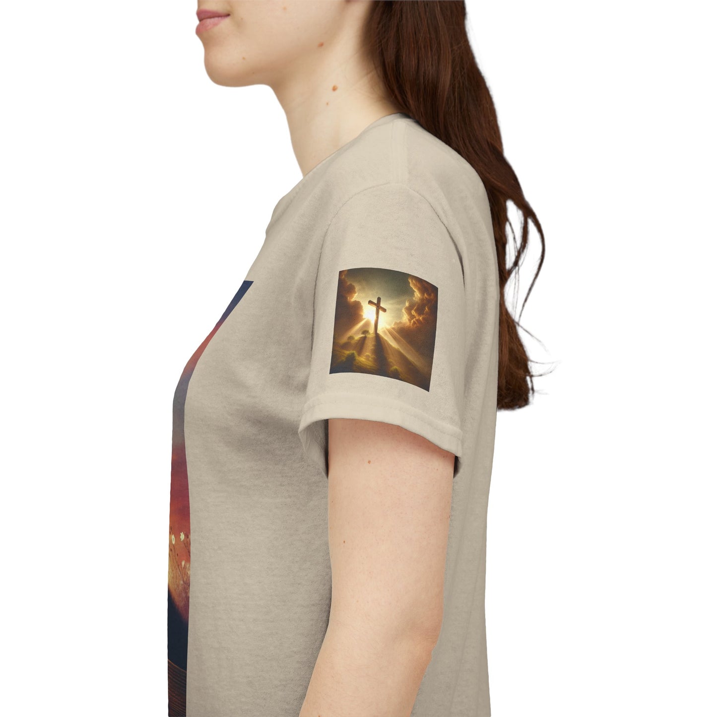 Sunset Hope Unisex Heavy Cotton Tee - Positive Inspirational Tshirt for Daily Wear, Church Gatherings, Casual Outings, Easter, Christmas -