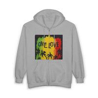 Rasta One Love Hoodie, Unisex Zip Sweatshirt, Festival Wear, Perfect Gift, Music Lovers Hoodie, Summer Vibes Apparel