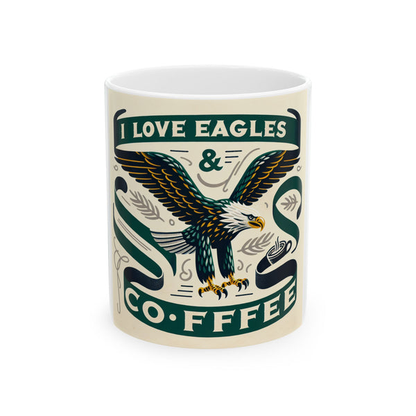 Eagle Lover's Ceramic Mug, 11oz, 15oz, Gift for Birdwatchers, Coffee Enthusiasts, Nature Lovers, Unique Home Decor