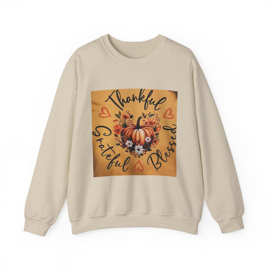 THANKFUL * GRATEFUL *  BLESSED Unisex Heavy Blend™ Crewneck Sweatshirt