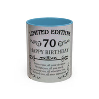 Mug - Celebrating 70th Birthday Happy Birthday Adventure Design