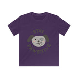 Kids Tee — "Stay Pawsitive" Cute Puppy Graphic
