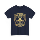Two Besties Pickleball Badge Tee — Matching Friends Pickleball Shirt