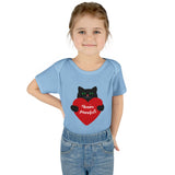 Baby Bodysuit – Black Cat Holding Heart “You’re Purrfect” Infant Onesie (Valentine’s/Newborn Gift)