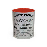 Mug - Celebrating 70th Birthday Happy Birthday Adventure Design