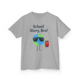 Kids T‑Shirt — "School Story, Bro!" Cool Globe Design