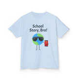 Kids T‑Shirt — "School Story, Bro!" Cool Globe Design