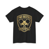 Two Besties Pickleball Badge Tee — Matching Friends Pickleball Shirt