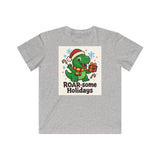 Roar-some Holidays Dinosaur Kids Tee | Christmas T-Rex with Present