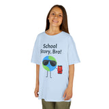 Kids T‑Shirt — "School Story, Bro!" Cool Globe Design