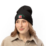 I Love Football Embroidered Knit Beanie — Football Fan Winter Hat