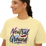 Neutral Ground Boxy Tee — Women's Cropped Graphic Shirt