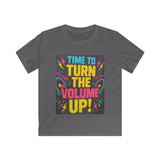 Kids Graphic Tee, Music Lover Gift for Boys and Girls, Rock Band Shirt, Neon Lightning Bolts Print, Soft Cotton Tee, Dance Party Outfit