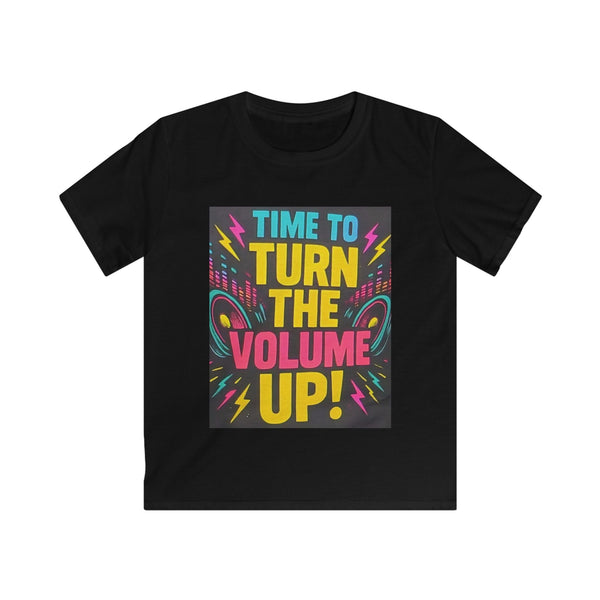 Kids Graphic Tee, Music Lover Gift for Boys and Girls, Rock Band Shirt, Neon Lightning Bolts Print, Soft Cotton Tee, Dance Party Outfit