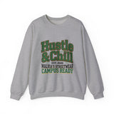 Hustle & Chill Crewneck Sweatshirt — Campus Streetwear Graphic Pullover