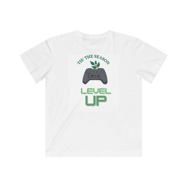 Tis the Season 2025 Level Up Kids Tee | Gamer Holiday Shirt