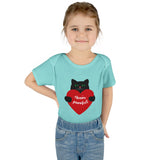 Baby Bodysuit – Black Cat Holding Heart “You’re Purrfect” Infant Onesie (Valentine’s/Newborn Gift)