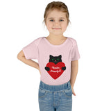 Baby Bodysuit – Black Cat Holding Heart “You’re Purrfect” Infant Onesie (Valentine’s/Newborn Gift)