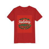 Holiday Vibes Youth Tee, Festive Seasonal Shirt for Kids